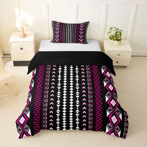 Miniatura 45 de Erosebridal Bohemian Duvet Cover Twin Country Southwestern Comforter Cover for Kids Teens Boho Aztec Arrows Diamond Bedding Set Black Gray Geometric