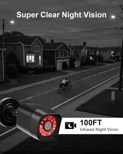 Miniatura 7 de Sistema de cámara de seguridad con cable de 4 canales 1080P, DVR CCTV AIWIXEN con disco duro de 512GB, 4 x cámaras de vigilancia para el hogar IP68