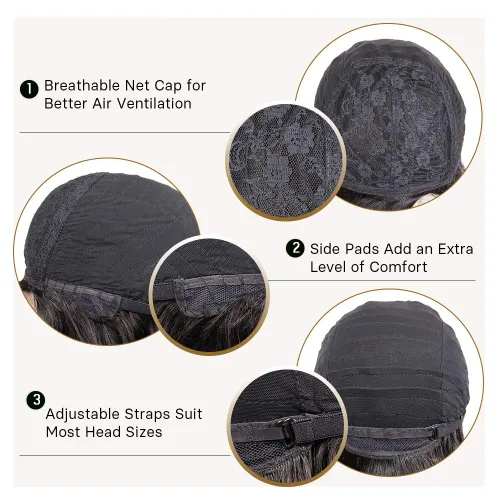 Miniatura 6 de Pelucas de cabello humano rizado brasileño de 10 pulgadas para mujeres negras, peluca corta sin pegamento con color natural, 100% cabello humano