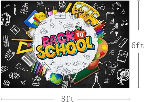 Miniatura 3 de MEHOFOND Telón de fondo de 8 x 6 pies para el regreso a clases, para estudiantes, profesores, pizarra para aula, bienvenida, regreso a la escuela