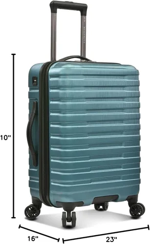 Miniatura 9 de U.S. Traveler Boren - Maleta de viaje de policarbonato resistente con 8 ruedas giratorias, asa de aluminio