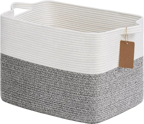 Miniatura 30 de Goodpick Cesta de Almacenamiento Negra para Estantes, Cestas Tejidas para Almacenamiento, Cestas de Almacenamiento de Juguetes para Niños, Cesta