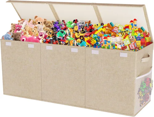 Mabahoo Caja de Juguetes Extra Grande, Cofre de Juguetes Plegable y Resistente para Niños y Niñas, 40"x14"x16" Organizador de Almacenamiento