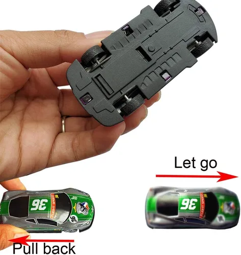 Miniatura 2 de Coches de carreras de tracción hacia atrás, vehículos de carreras de metal de 3 pulgadas, juguetes de fricción de metal para niños pequeños, juego