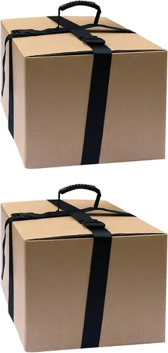 Miniatura 6 de QWORK Correa de transporte ajustable con asa, paquete de 2 unidades para mover y levantar cajas pesadas de forma segura con facilidad, cinturón