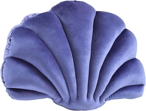 Patty Both Seashell - Almohada decorativa de terciopelo con forma de concha de mar, almohadas decorativas para cama, sofá, decoración del hogar y la
