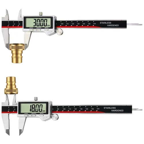 Miniatura 4 de Calibre digital, herramienta de medición de calibre de acero inoxidable impermeable IP54, pinza Vernier con pantalla LCD enorme, función de apagado