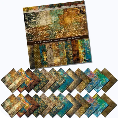 Miniatura 24 de YASMEN Papel de álbum de recortes de doble cara de 12 x 12 pulgadas, suministros bohemios para álbumes de recortes, papel de manualidades