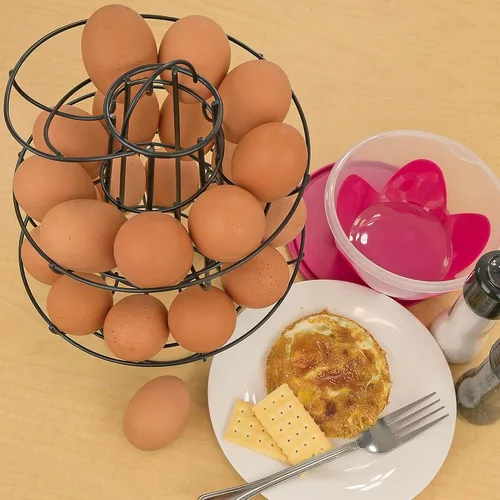Miniatura 5 de Southern Homewares tobogán para huevos, dispensador en espiral con diseño moderno de primera calidad, se puede colgar, plateado, Negro