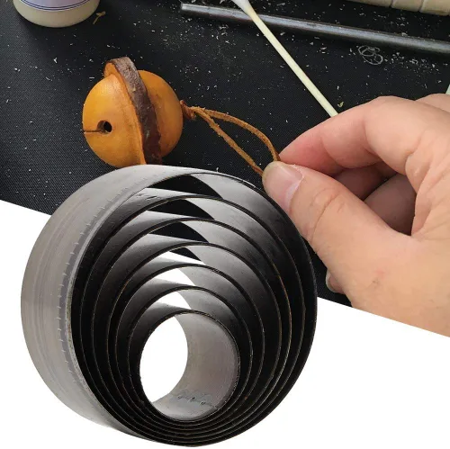 Miniatura 4 de Juego de troqueles de corte de cuero, 7 piezas de herramientas de perforación, molde de corte redondo con forma de troqueles para manualidades