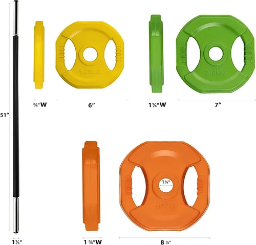 Miniatura 6 de AmStaff Fitness Juego de Bomba Cardio, Placas de Peso de Barra Ajustable para Entrenamiento en Casa y Gimnasio (disponible en placa y juego)