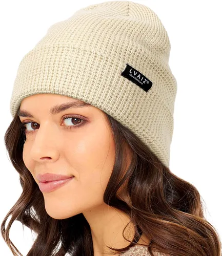 Lvaiz Hats Gorro de punto para hombres y mujeres, gorro de invierno cálido de punto gofre holgado con calavera