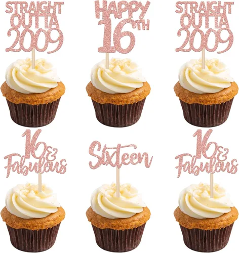Miniatura 13 de Paquete de 24 adornos para cupcakes Straight Outta 2012 Happy 13th Birthday Thireen Awesome Since 2012, 13 fabulosas decoraciones para tartas