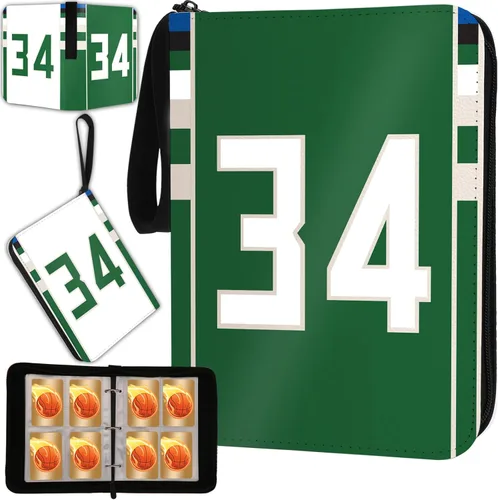 Miniatura 8 de Carpeta de tarjetas de baloncesto con mangas, 400 bolsillos, tarjetero de baloncesto #30 para tarjetas intercambiables, organizador de carpetas