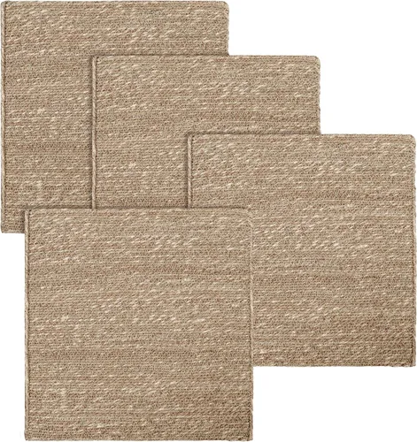 Miniatura 8 de Hausattire Juego de 4 manteles individuales tejidos - Azul, manteles individuales de yute boho rectangulares para mesa de cocina, mesa de comedor