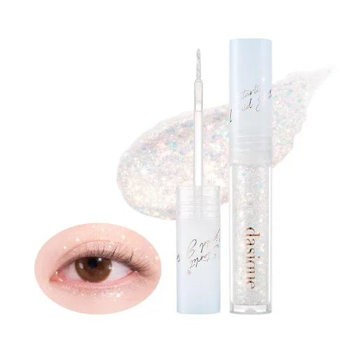 Miniatura 14 de dasique Starlit Jewel - Brillo líquido c #01 Frozen Gold Sombra de purpurina parpadeante Maquillaje coreano Maquillaje de ojos brillante