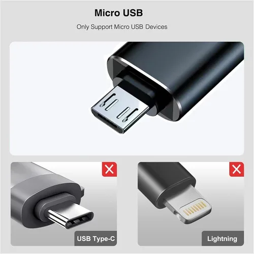 Miniatura 5 de Paquete de 5 adaptadores Micro USB a USB OTG, USB A a Micro USB, compatible con S7 LG, mouse, unidad flash, teclado, controlador de juegos, negro