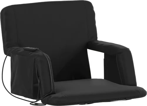 Miniatura 18 de Flash Furniture Malta - Asiento de estadio con calefacción y soporte de respaldo, 6 posiciones reclinables, silla portátil con correas para mochila
