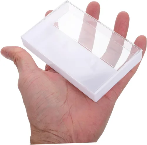 Miniatura 4 de Caja de almacenamiento de cinta de casete vintage, soporte de plástico transparente para casetes de música, joyería y organización de cristal