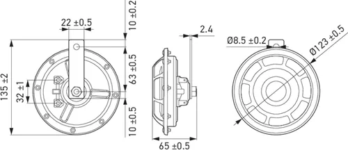 Miniatura 6 de Kit HELLA 003399801 Supertone de dos bocinas super tono de tono alto/bajo de 12 V con soporte