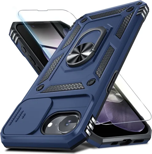 Miniatura 165 de Janmitta - Funda para iPhone 14 Pro con cubierta deslizante para lente de cámara incorporada + protector de pantalla, funda de cuerpo completo