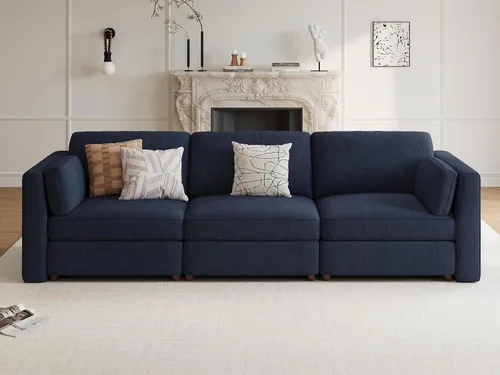 Miniatura 52 de Sofá biplaza extragrande de 83.5 pulgadas, sofás para sala de estar, sofá nube de felpilla de asiento profundo, sofá modular seccional, funda