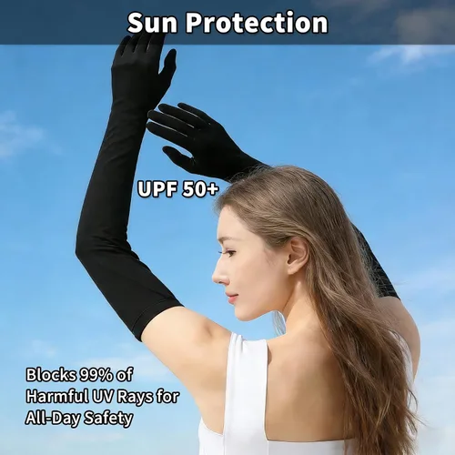 Miniatura 3 de Guantes de ciclismo de conducción para mujer, mangas de brazo para cubrir los brazos, guantes UV para protección solar, golf, mangas de jardín