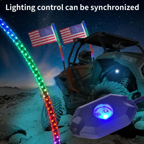 Miniatura 7 de OHMU Kit de 2 luces LED de látigo de 3 pies y luces de roca de 3ª