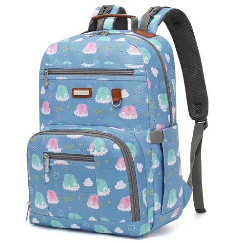Miniatura 14 de Mochila para pañales, grandes bolsas de pañales para bebé con cambiador portátil para niños y niñas, mochila de viaje multifuncional para mamás