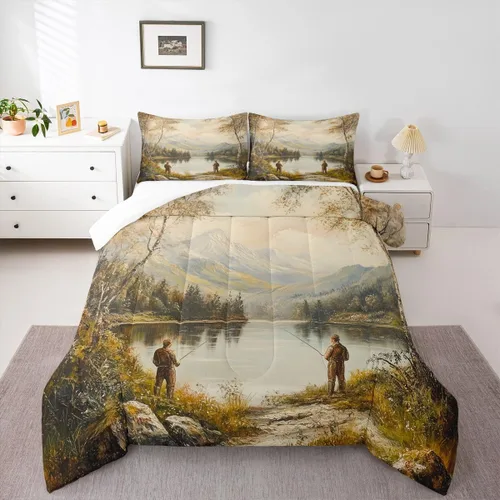Miniatura 44 de Erosebridal Juego de edredón de tiburón, tamaño individual, juego de ropa de cama de vida oceánica para niños y niñas, color verde azulado