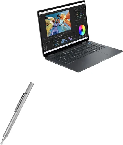 BoxWave Lápiz óptico compatible con HP OmniBook X Flip 14, lápiz capacitivo FineTouch, lápiz capacitivo súper preciso, color plateado metálico