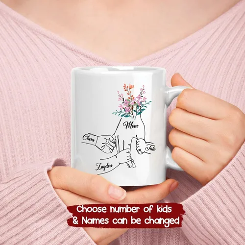 Miniatura 2 de Tazas de té personalizadas para mamá y 3 niños, tazas de café personalizadas para mamá, regalos para madre, taza madre personalizada con nombres