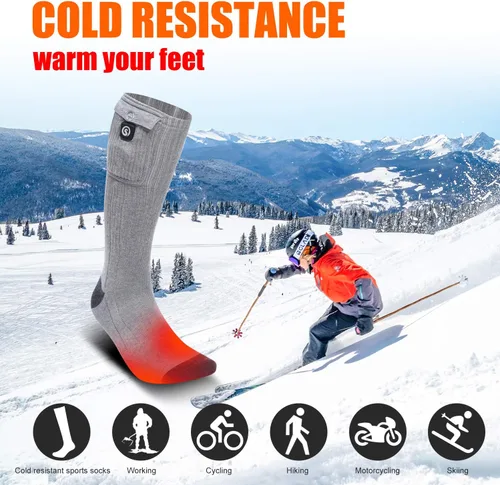 Miniatura 6 de Calcetines térmicos para hombres y mujeres, calcetines eléctricos con batería recargable de 7.4 V 2200 mAh, calentadores de pies para deportes