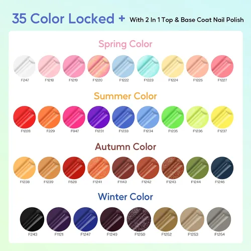 Miniatura 7 de Morovan Juego de esmalte de uñas de uñas: regalo de primavera y verano 2026, 36 piezas, con purpurina y aire brillante, kit de esmalte de uñas