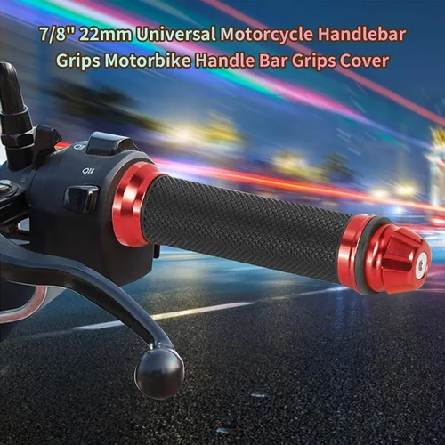 Miniatura 2 de Agarraderas universales para manillar de motocicleta CNC de goma de aluminio para mango de bicicleta de 7/8 pulgadas (rojo)