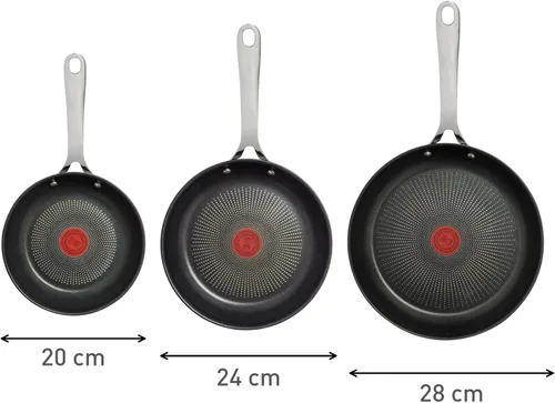 Miniatura 7 de T-Fal Jamie Oliver Sartenes de acero inoxidable con revestimiento antiadherente de 9.5 y 11 pulgadas, compatibles con inducción, aptas para horno