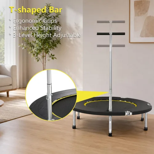 Miniatura 4 de SkyBound Mini Rebounder Trampoline for Adults Foldable Fitness Rebounder with Adjustable T-Bar Handle - 40" Exercise Trampoline for Kids & Adults