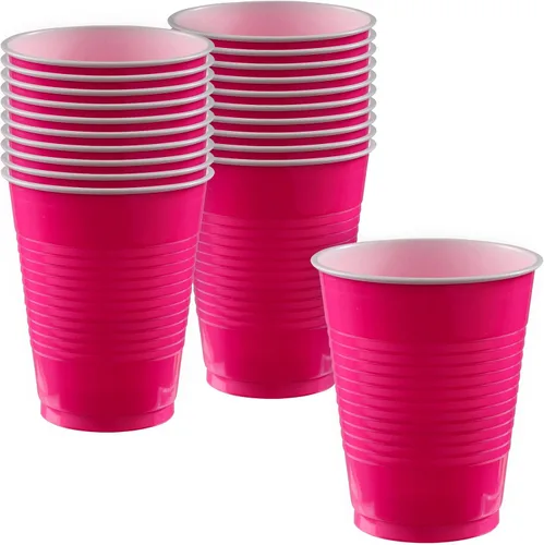 Miniatura 16 de Vasos de plástico color rojo manzana (paquete de 20) – 18 onzas – Vasos versátiles para interiores y exteriores, fiestas, bodas, cumpleaños