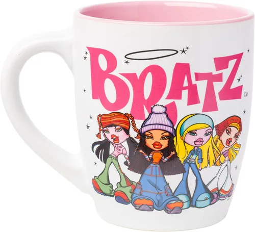 Miniatura 2 de Silver Buffalo Bratz Logo and Group - Taza de cerámica curvada, 25 onzas