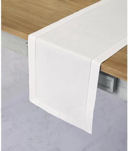 Miniatura 2 de Solino Home Camino de mesa blanco de 36 pulgadas – Camino de mesa de café de lino y algodón con vainica, 14 x 36 pulgadas, ideal para mesas