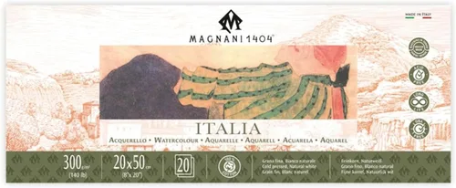 Miniatura 7 de Magnani 1404 Italia Cold Press - Bloc de papel de acuarela 100% algodón, 20 hojas, 12 x 12, 140 libras, sin ácidos, resistente a los rayos UV