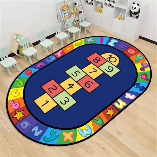 Miniatura 11 de Alfombras de área para niños, 3 x 4 pies, educativas y divertidas con alfabeto ABC, alfombra de aprendizaje temprano para actividades