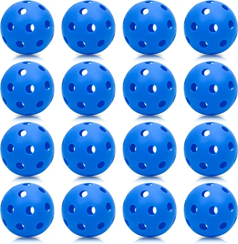 Paquete de 16 pelotas de béisbol de plástico, bolas huecas para práctica de bateo ligera, pelotas de entrenamiento para interiores y exteriores Azul