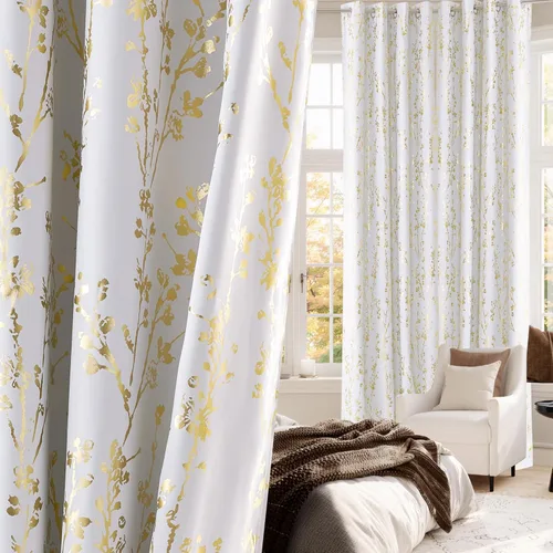 Miniatura 43 de NICETOWN Paneles de Cortinas Opacas para Dormitorio - Tratamiento de Ventanas con Aislamiento Térmico, Ojales Sólidos, Cortinas Opacas con Diseño