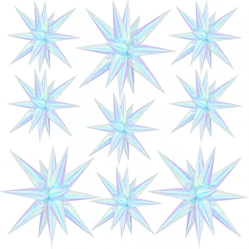 Miniatura 21 de 9 piezas de globos de estrella beige, grandes globos de papel de aluminio en forma de estrella en explosión, globos de Mylar en punta color crema