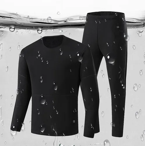 Miniatura 5 de Winter Electric Heated Underwear Set Motorcycle Clothing Women Fleece Thermal Tops Pants 22 Area Ski Heating Body Suit