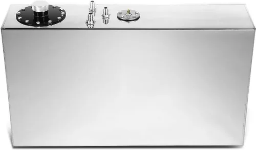 DNA MOTORING Tanque de combustible de celda de combustible de alimentación superior de aluminio de 17 galones 29.5" (L) x 7" (A) x 17" (Al), cromo a