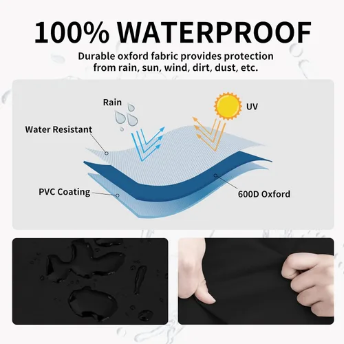 Miniatura 3 de Easy-Going Funda para día de patio resistente de 600D para exteriores, redonda de 75 pulgadas, con resistencia a rayos UV, funda para sofá de patio