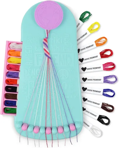 Choose Friendship, My Friendship Bracelet Maker®, un Original Americano | 20 hilos precortados - hace hasta 8 pulseras | kit de manualidades, niños,