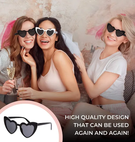 Miniatura 5 de Pop Fizz Designs Gafas de sol retro con corazón para despedida de soltera I dama de honor I gafas de sol para despedida de soltera